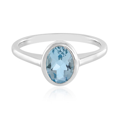 Bague en argent et Topaze bleu ciel