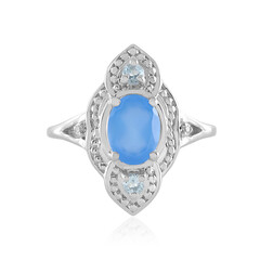 Bague en argent et Calcédoine bleue