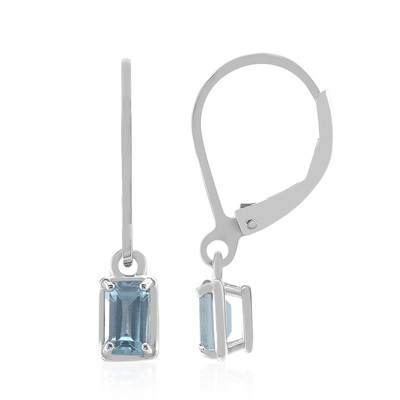 Boucles d'oreilles en argent et Topaze bleu ciel