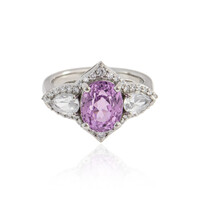 Bague en platine et Kunzite du Brésil