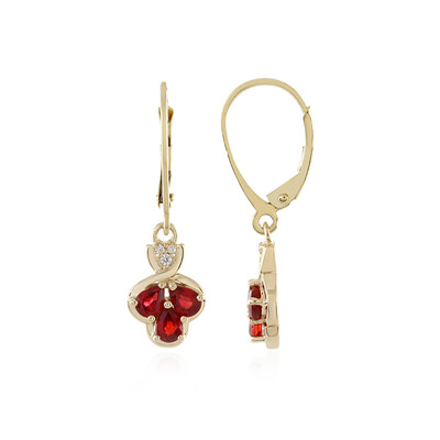 Boucles d'oreilles en or et Rubis de Tanzanie