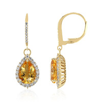 Boucles d'oreilles en argent et Citrine