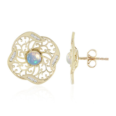 Boucles d'oreilles en or et Opale Welo (Ornaments by de Melo)