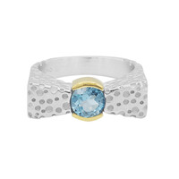 Bague en argent et Topaze bleu Suisse