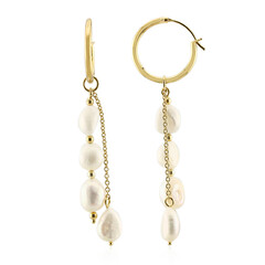 Boucles d'oreilles en argent et Perle blanche de culture d'eau douce (TPC)