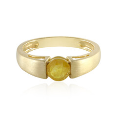 Bague en argent et Saphir jaune de Madagascar