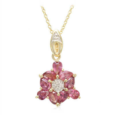 Collier en or et Saphir Padparadscha non chauffé