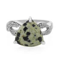 Bague en argent et Jaspe Dalmatien