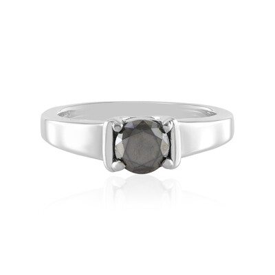 Bague en argent et Diamant noir