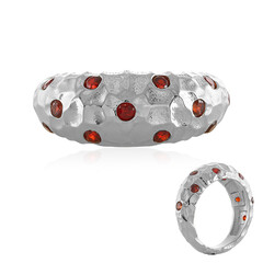 Bague en argent et Zircon rouge (SAELOCANA)