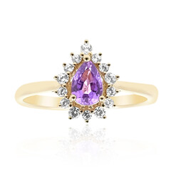 Bague en or et Saphir pourpre de Ceylan