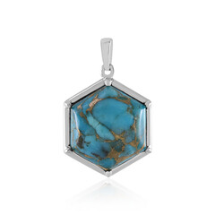 Pendentif en argent et Turquoise bleue cuivrée de Mohave (Faszination Türkis)