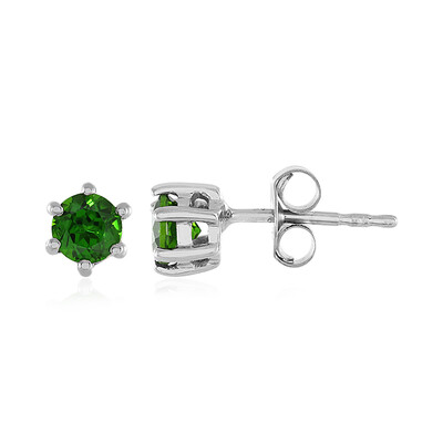 Boucles d'oreilles en argent et Diopside de Russie