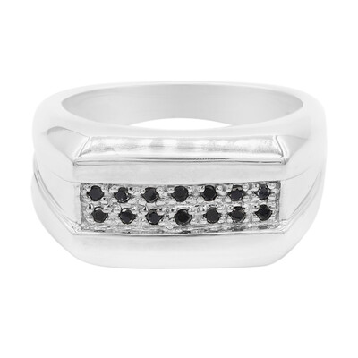 Bague en argent et Diamant noir