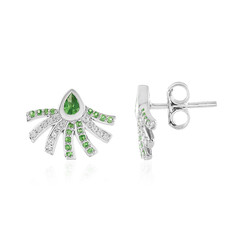 Boucles d'oreilles en argent et Grenat Tsavorite