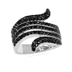 Bague en argent et Spinelle noir