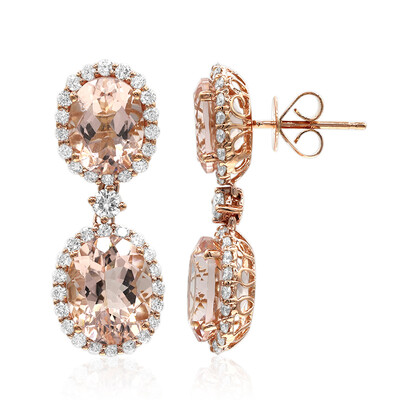 Boucles d'oreilles en or et Morganite AAA (CIRARI)