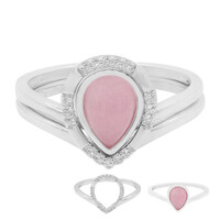 Bague en argent et Jade rose