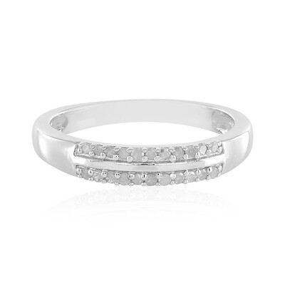 Bague en argent et Diamant PK (J)