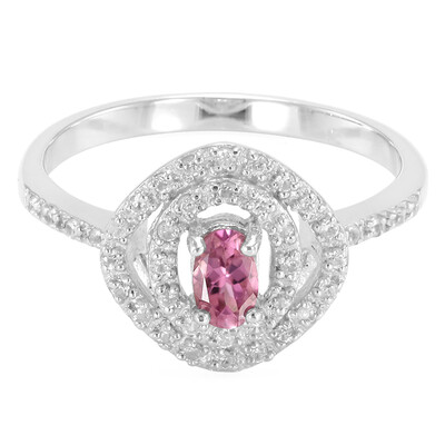 Bague en argent et Tourmaline rose du Nigéria