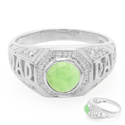 Bague pour homme en argent et Chrysoprase impériale