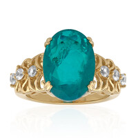 Bague en argent et Quartz bleu-vert