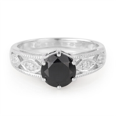 Bague en argent et Spinelle noir