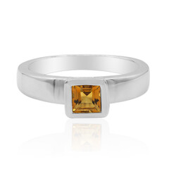 Bague en argent et Citrine mandarine