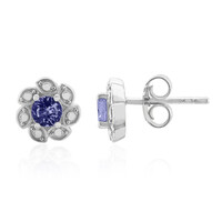 Boucles d'oreilles en argent et Tanzanite non chauffée