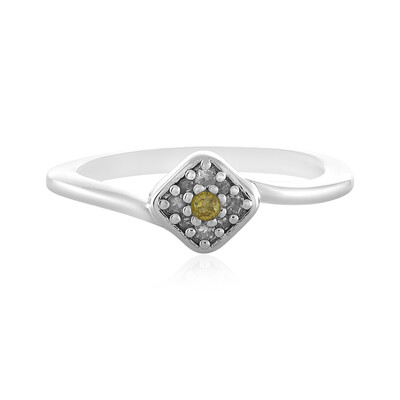 Bague en argent et Diamant jaune I2