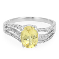 Bague en argent et Apatite jaune