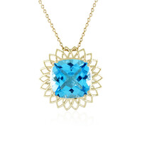 Collier en or et Topaze bleu Suisse (Ornaments by de Melo)