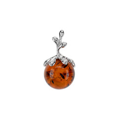 Pendentif en argent et Ambre baltique