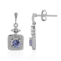 Boucles d'oreilles en argent et Tanzanite