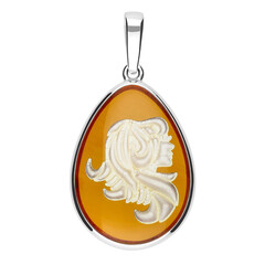 Pendentif en argent et Ambre baltique