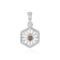 Pendentif en argent et Diamant champagne I2