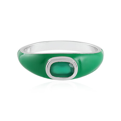 Bague en argent et Onyx vert