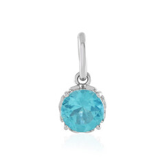 Pendentif en platine et Apatite de Paraiba