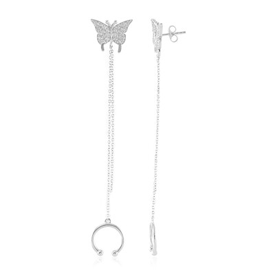 Boucles d'oreilles en argent et Topaze blanche