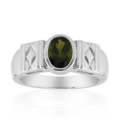 Bague en argent et Tourmaline verte du Brésil (Pallanova)