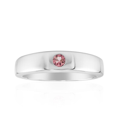 Bague en argent et Tourmaline rose du Nigéria