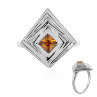 Bague en argent et Zircon cognac