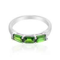 Bague en argent et Diopside de Russie