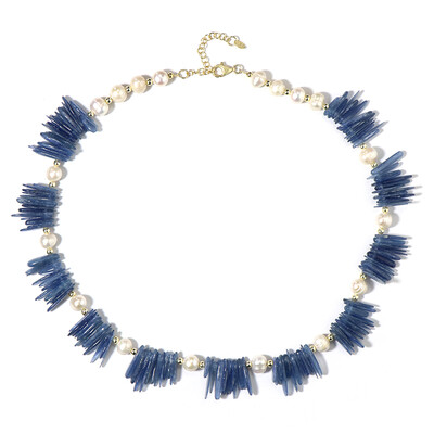 Collier en argent et Kyanite du Népal (Riya)