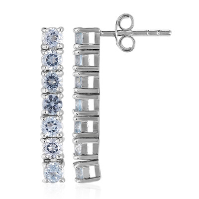 Boucles d'oreilles en argent et Topaze bleu ciel