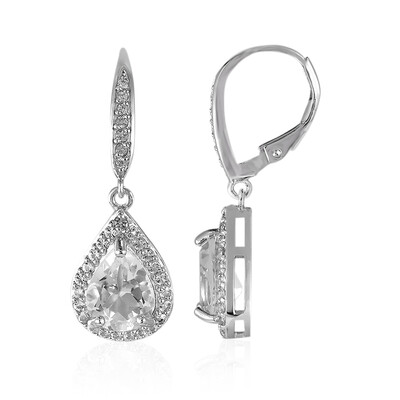 Boucles d'oreilles en argent et Topaze blanche