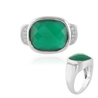 Bague en argent et Onyx vert