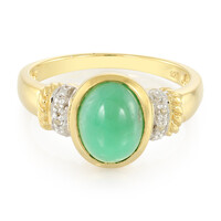 Bague en argent et Chrysoprase impériale