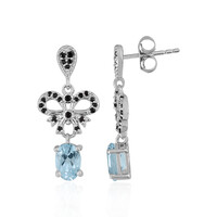 Boucles d'oreilles en argent et Topaze bleu ciel