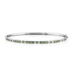 Bracelet en argent et Diopside de Russie